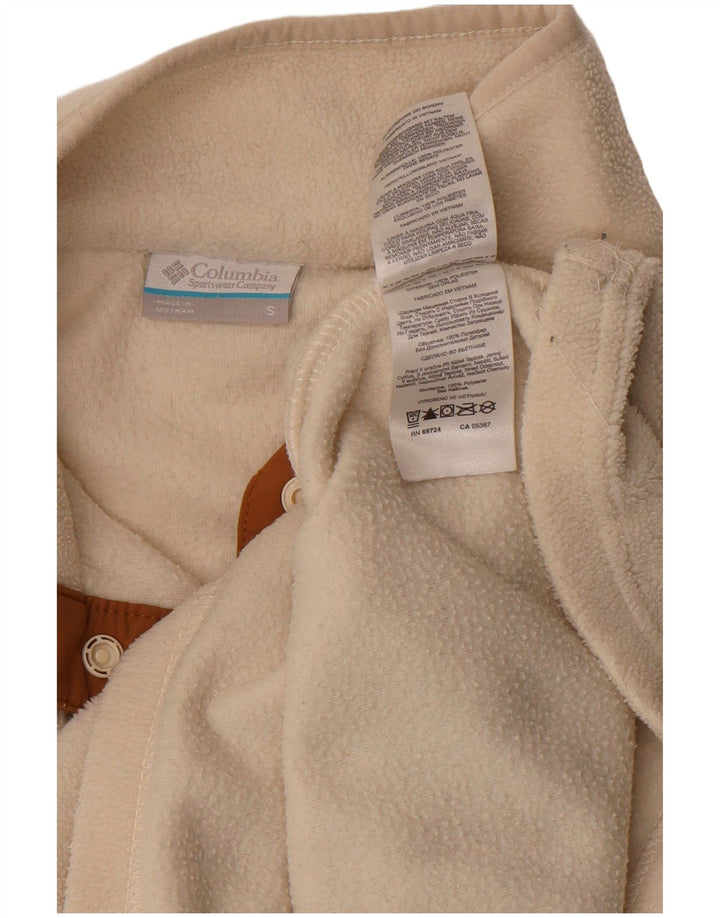 Женский флисовый джемпер Columbia на пуговицах, Великобритания, 10, маленький, белый, полиэстер