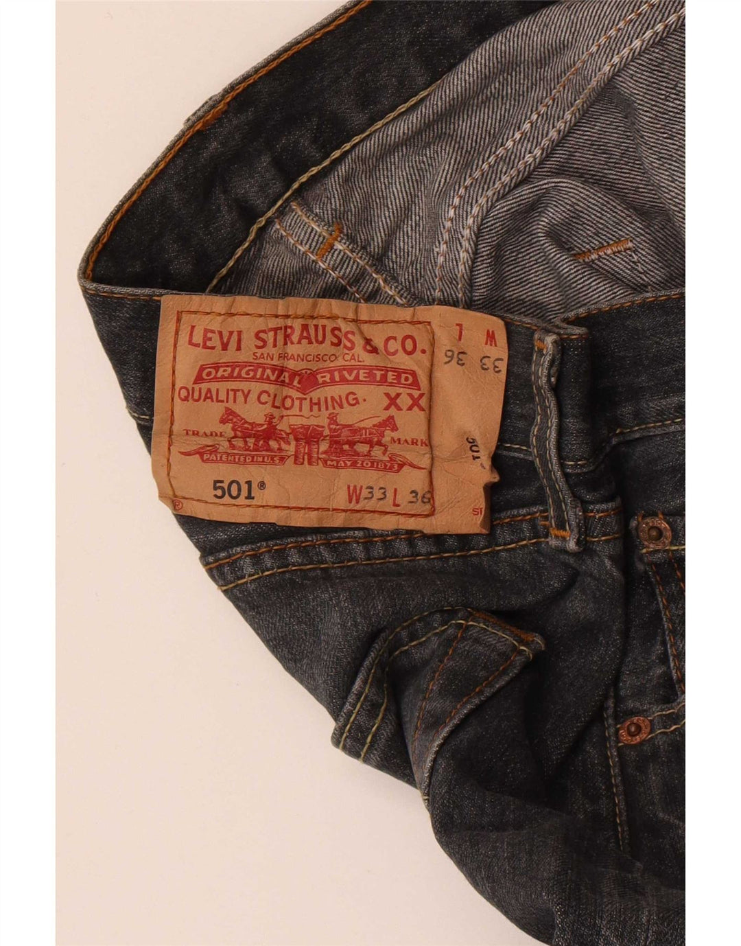 Мужские прямые джинсы Levi's 501 W33 L30 серые