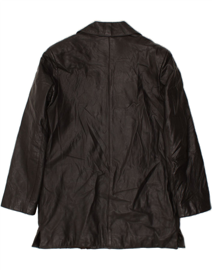VINTAGE Womens Leather Coat IT 42 Medium Brown Leather Vintage Vintage and Second-Hand Vintage from Messina Hembry 