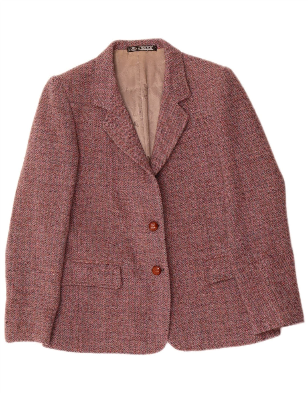 Женский твидовый пиджак Orvis Harris UK 12, средний красный с узором «в елочку»