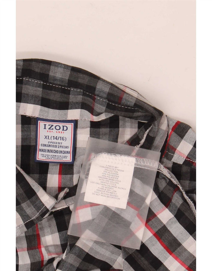 Рубашка Izod для мальчиков 14-15 лет XL, хлопок в разноцветную клетку