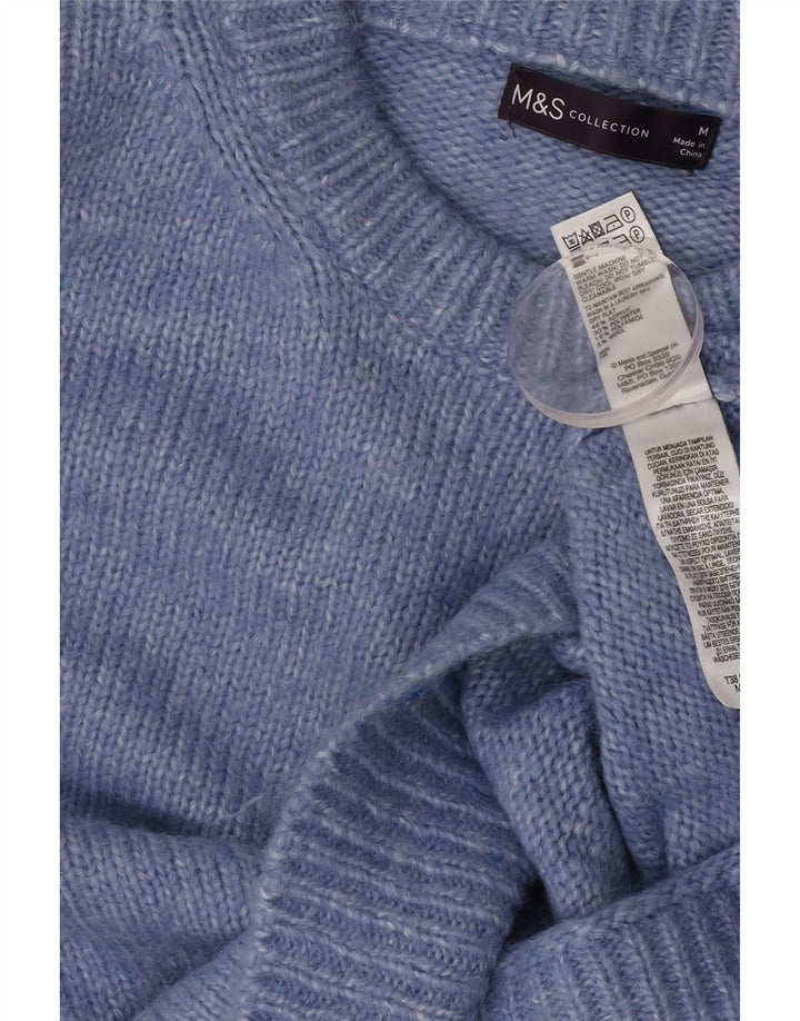 Женский свободный джемпер с круглым вырезом Marks & Spencer, Великобритания 14, средний синий