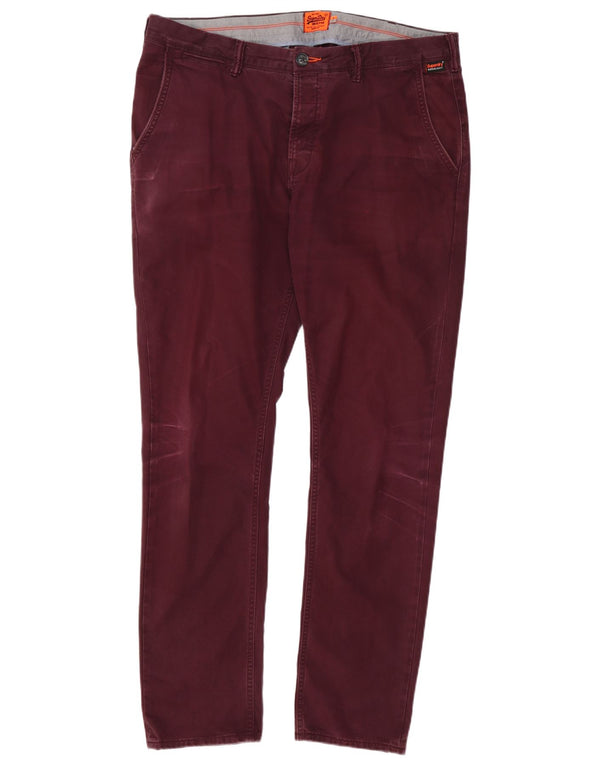 Мужские брюки-чиносы Superdry Slim Fit XL W38 L32 Бордовый хлопок
