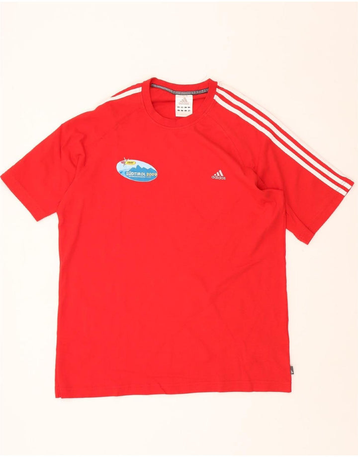 ADIDAS Mens T-Shirt Top Large Red Cotton Vintage Adidas and Second-Hand Adidas from Messina Hembry 