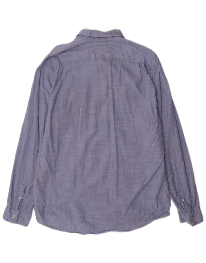 Мужская пуловерная рубашка Guess стандартного кроя XL, синяя, хлопок