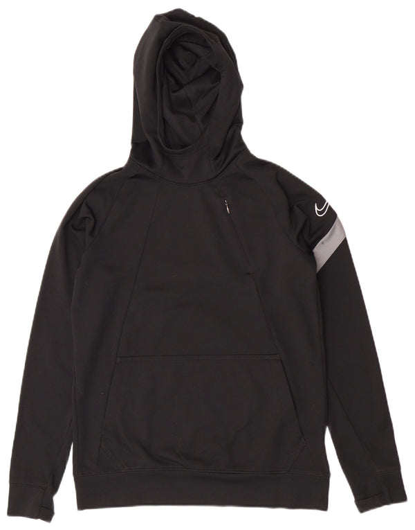 Джемпер с капюшоном Nike Dri Fit для мальчиков 12–13 лет, большой черный с цветными блоками