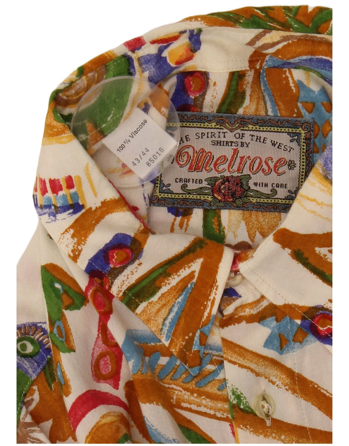 Мужская рубашка с коротким рукавом Melrose с абстрактным узором, размер 43/44 XL, кремовый белый