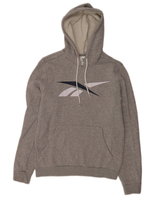 Мужской джемпер с капюшоном Reebok XS, серый в крапинку, хлопок