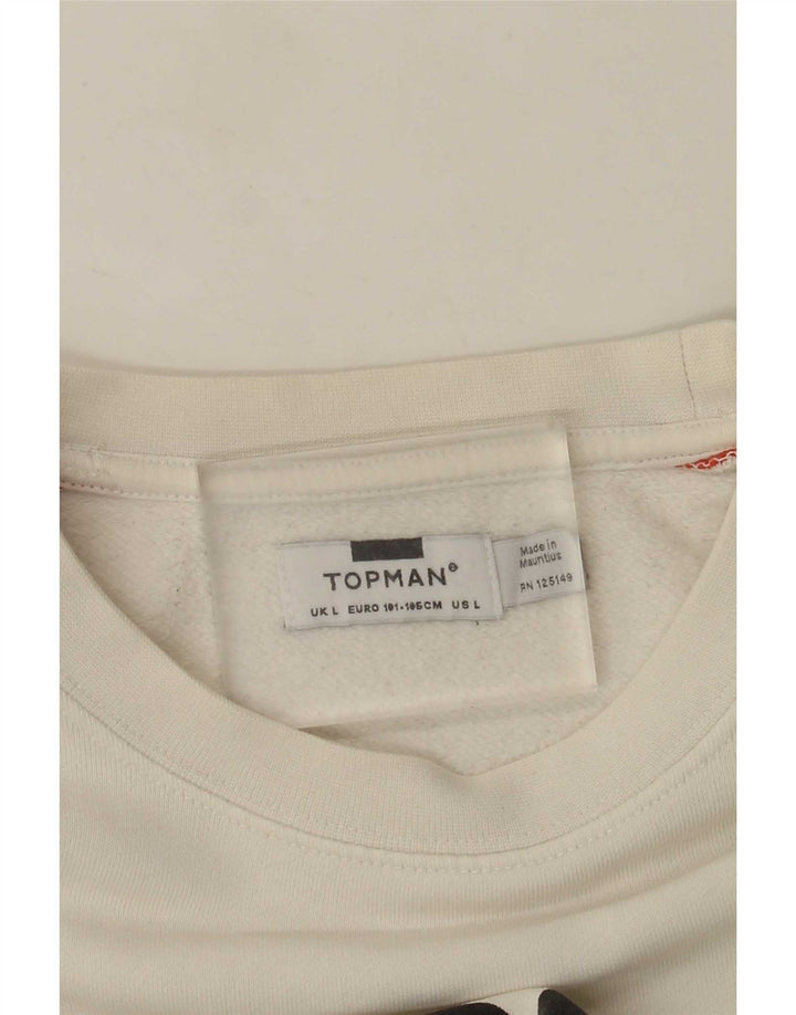 Мужской свитшот с рисунком Topman, большой белый, с цветными блоками