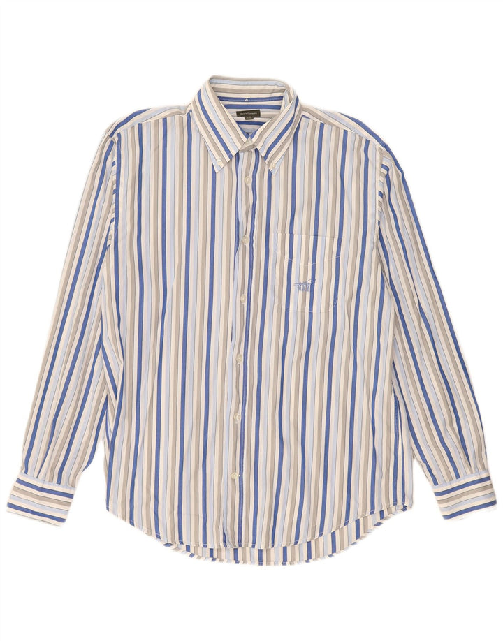 Мужская рубашка Генри Коттонс, размер 40, средний размер, хлопковая разноцветная полоска