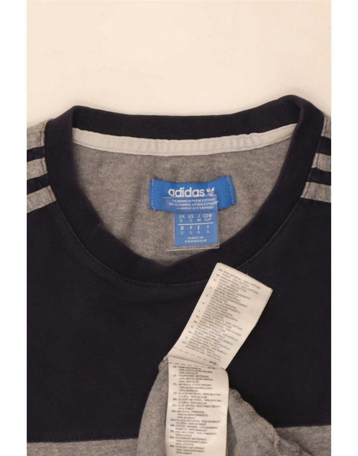 Мужская футболка Adidas Top Small Grey из хлопка с цветными блоками