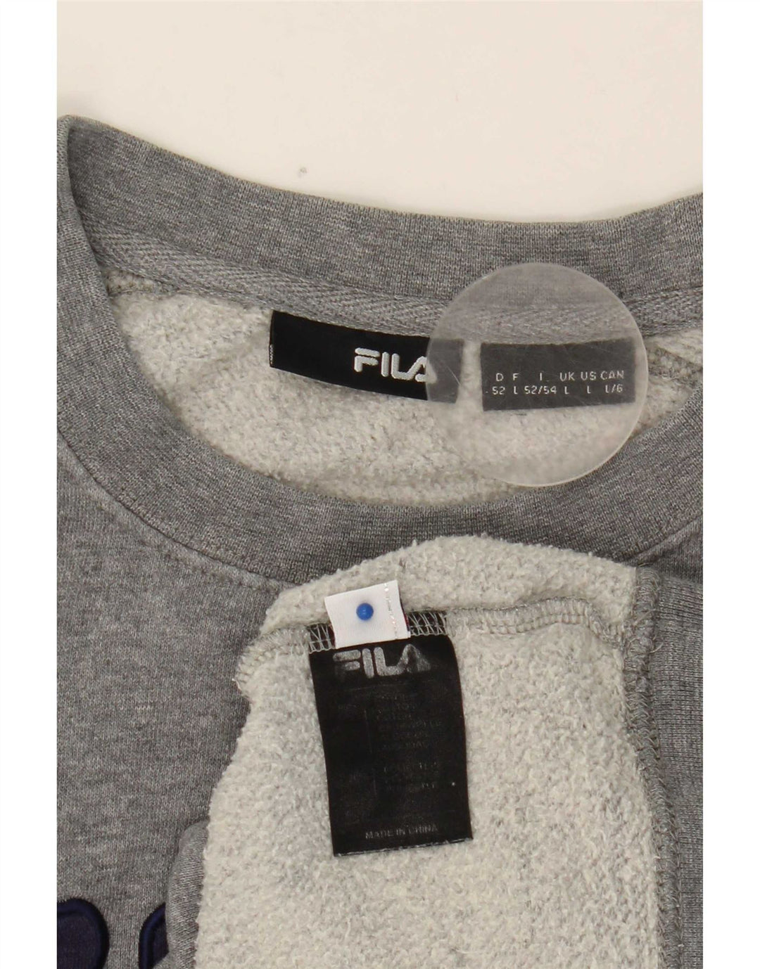 Fila Мужской свитшот с графическим рисунком, большой серый хлопковый джемпер