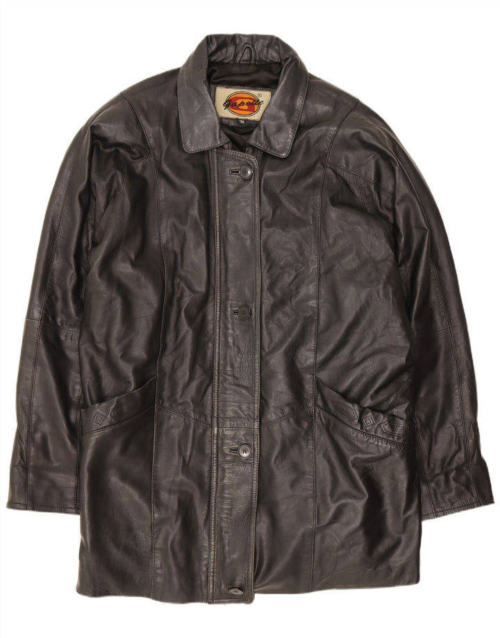 Женское кожаное пальто Gapelle в стиле оверсайз UK 18 XL, черное