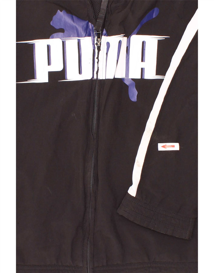 Спортивный костюм Puma для мальчиков с графическим рисунком, верхняя куртка 9–10 лет, черный с цветными блоками