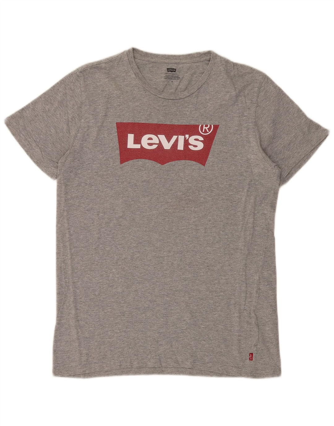 Мужская футболка с рисунком Levi's, хлопковый топ среднего серого цвета