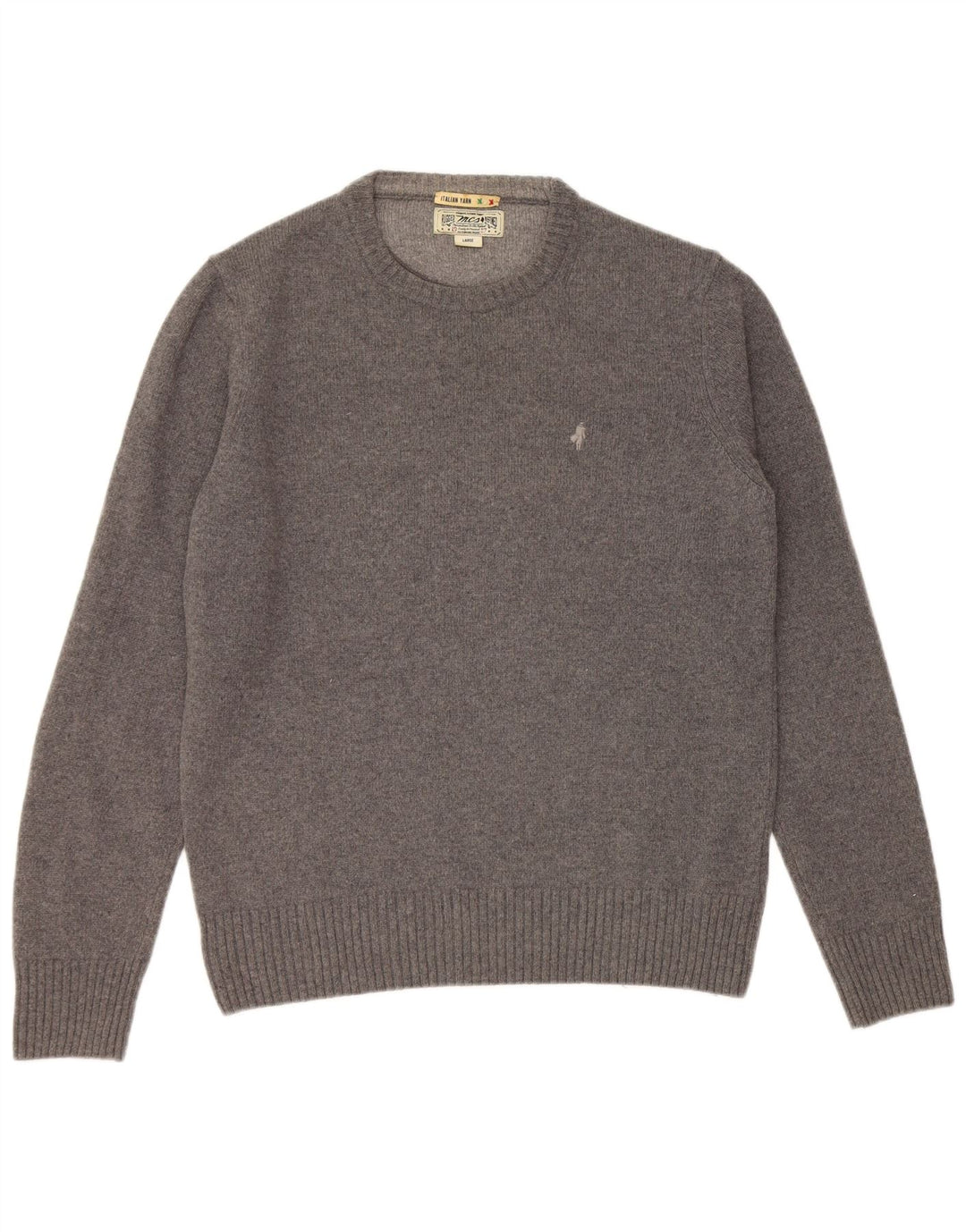 Мужской джемпер с круглым вырезом Marlboro Classics, большой серый шерстяной свитер