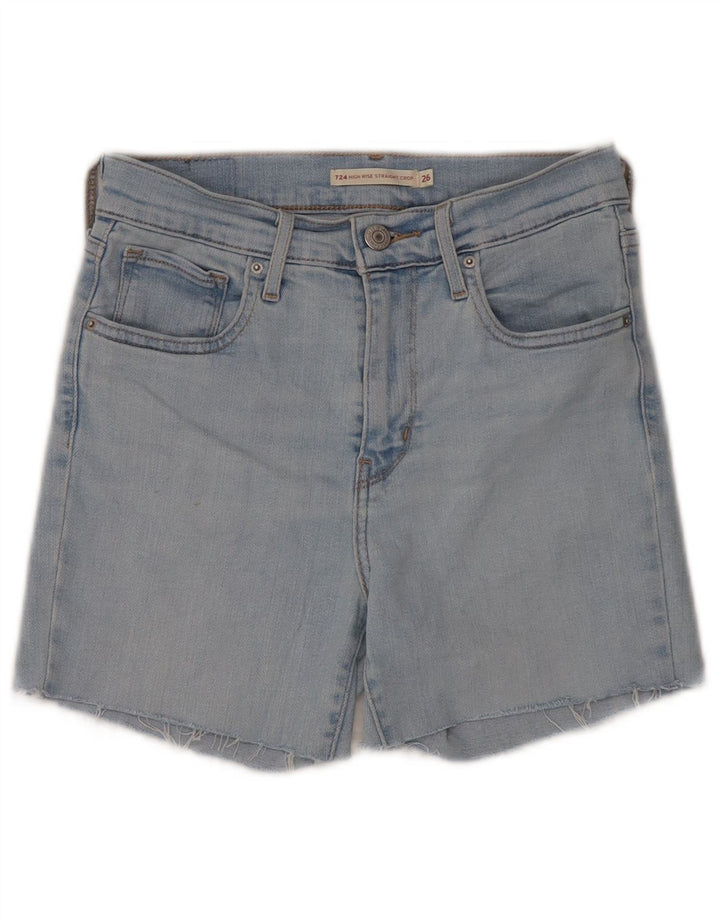 Женские джинсовые шорты Levi's 724 с высокой посадкой W26, маленькие синие, хлопок