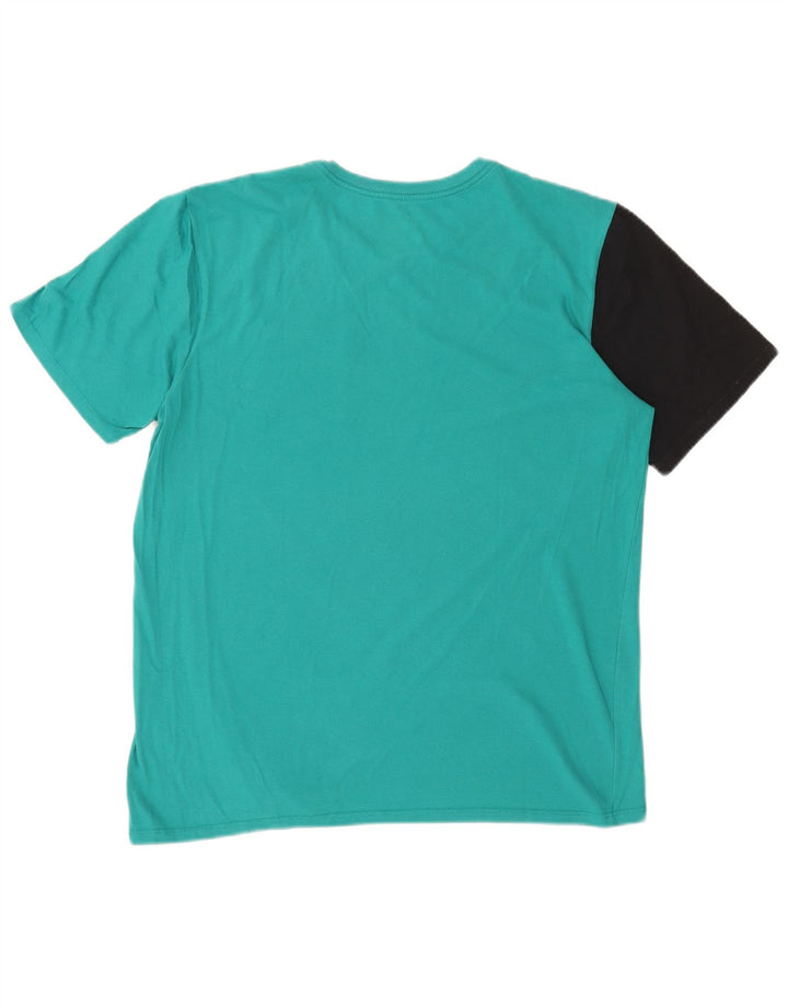 Мужская футболка Nike Dri Fit, большая, бирюзовая, с цветными блоками