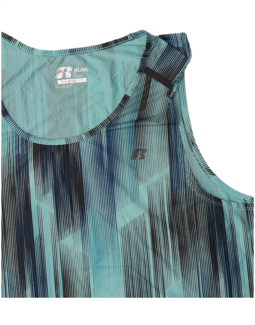 Мужской жилет RUSSELL ATHLETIC XL, синий полиэстер с геометрическим рисунком