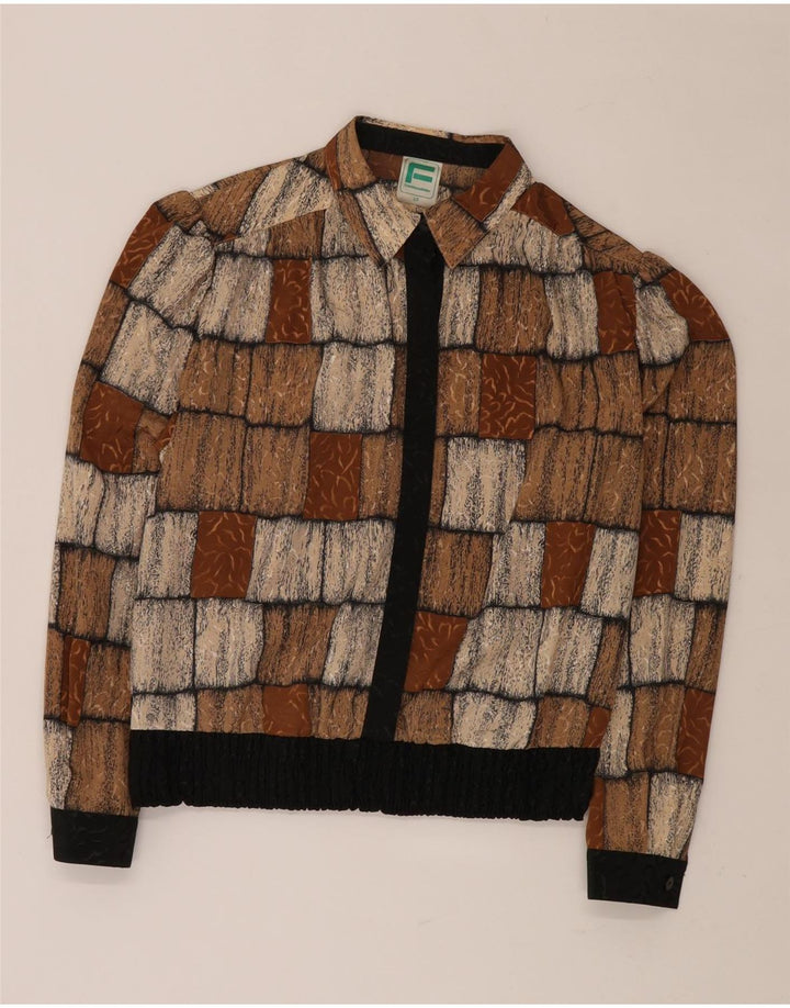 FRANKENWALDER Женская блузка-рубашка EU 42, большой коричневый лоскутный полиэстер