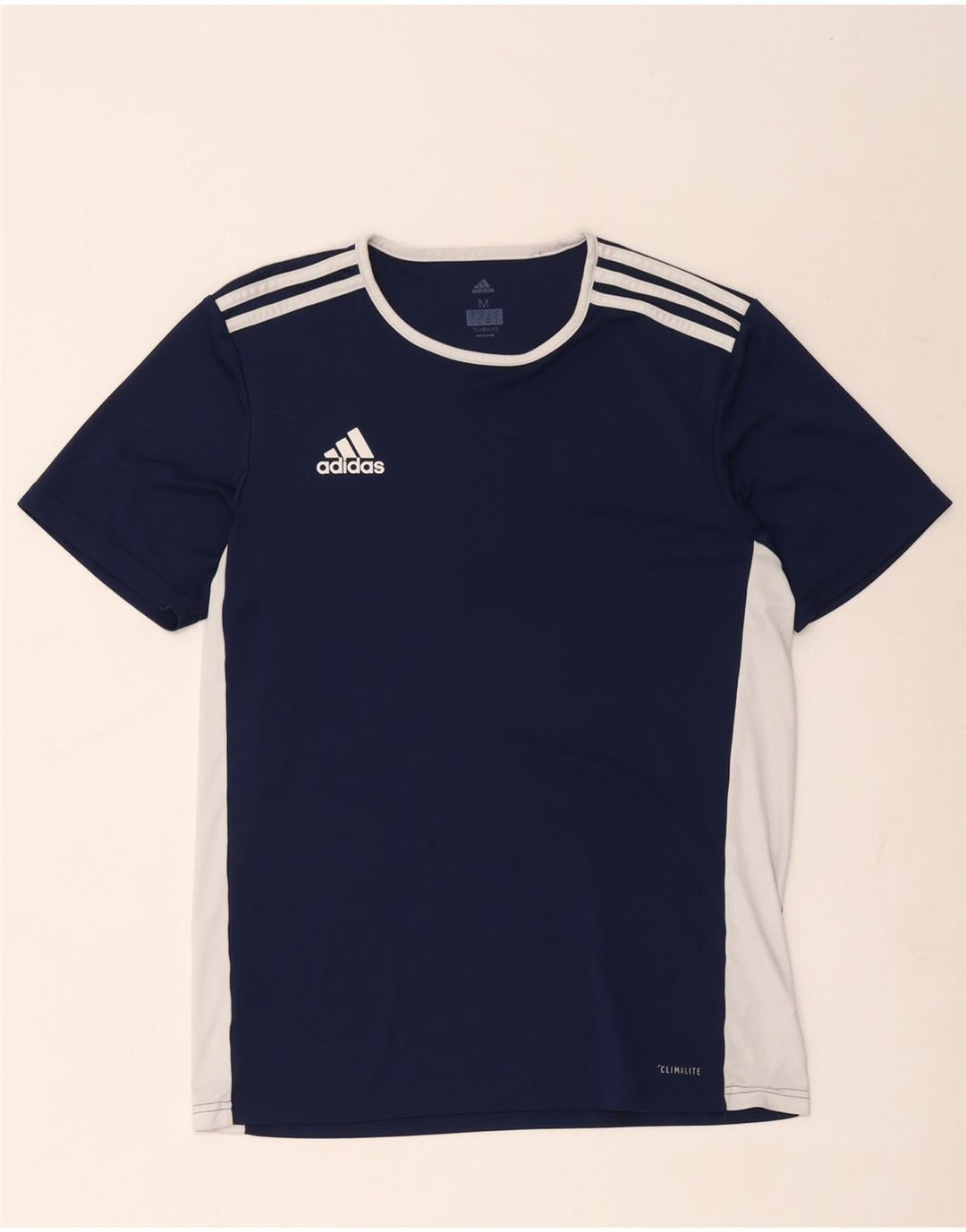 Мужская футболка Adidas Climalite, верх среднего цвета, темно-синий, полиэстер с цветными блоками