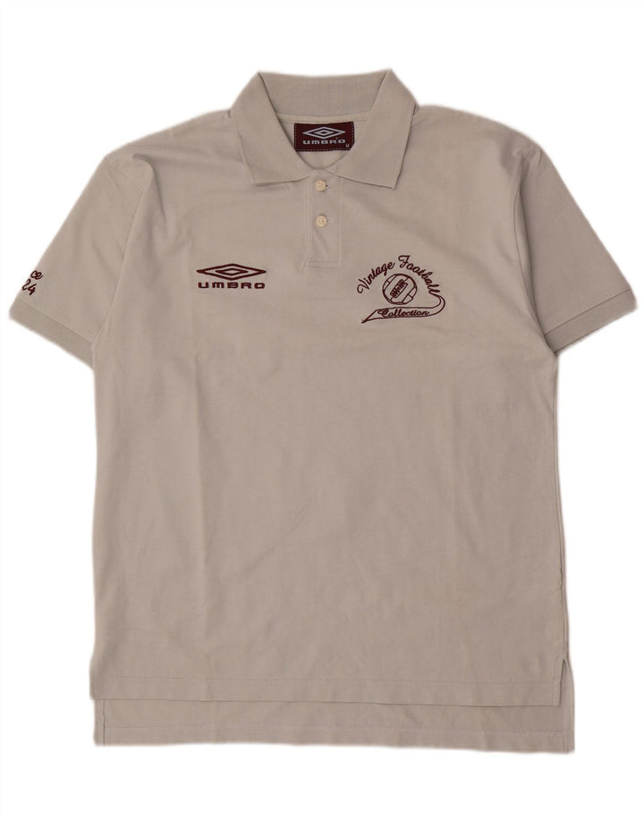 Мужская рубашка-поло с рисунком Umbro, хлопковая, серого цвета