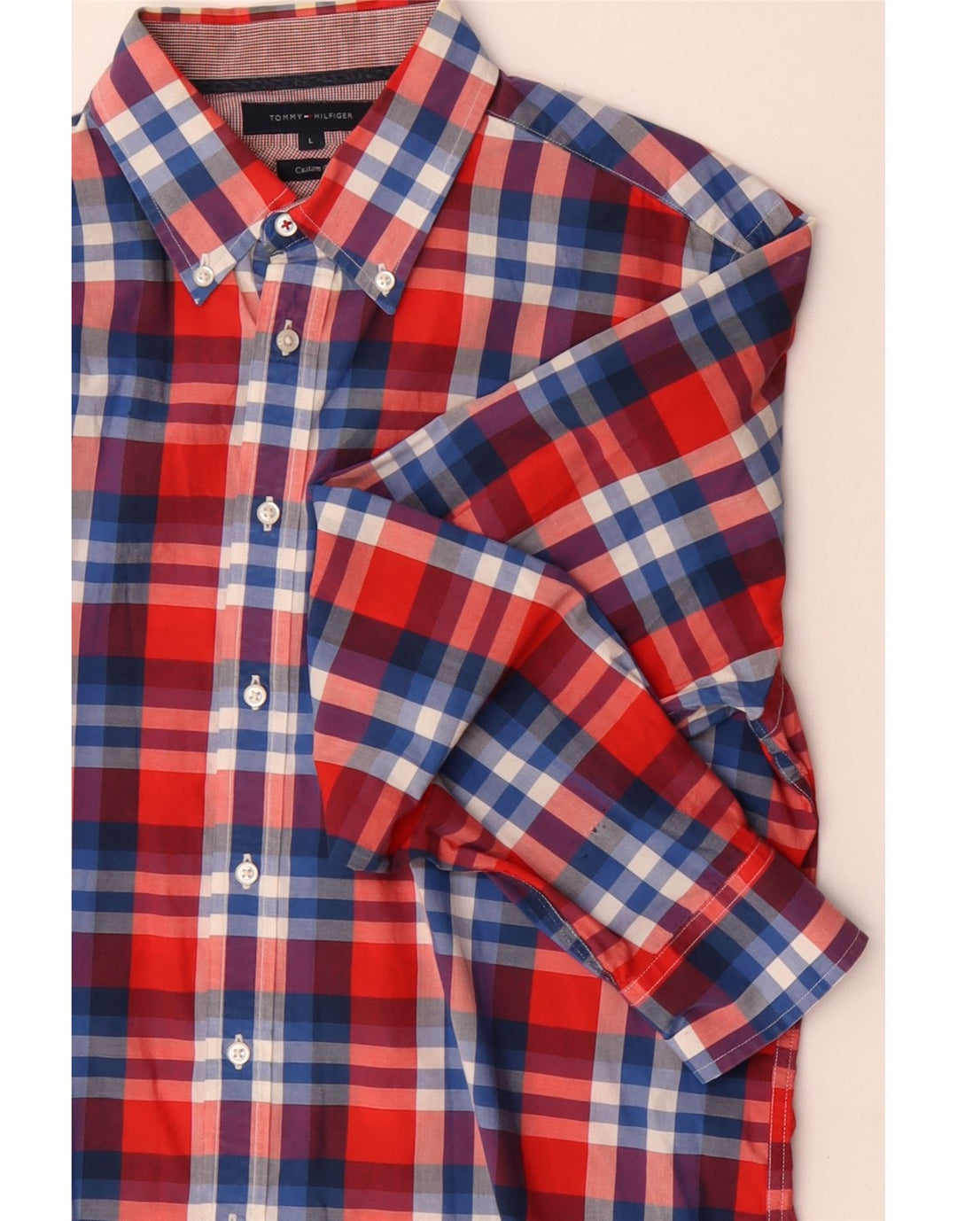 TOMMY HILFIGER Мужская рубашка на заказ, большой размер, разноцветная клетка, хлопок