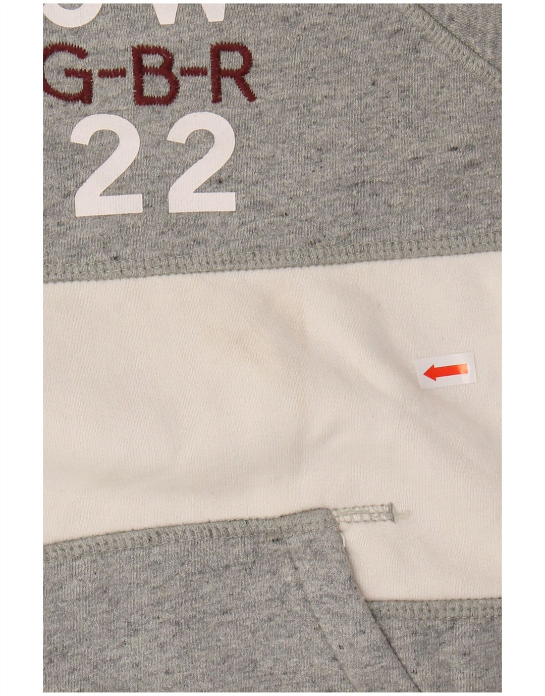 Женский джемпер с капюшоном JACK WILLS UK 12, средний серый цвет с цветными блоками