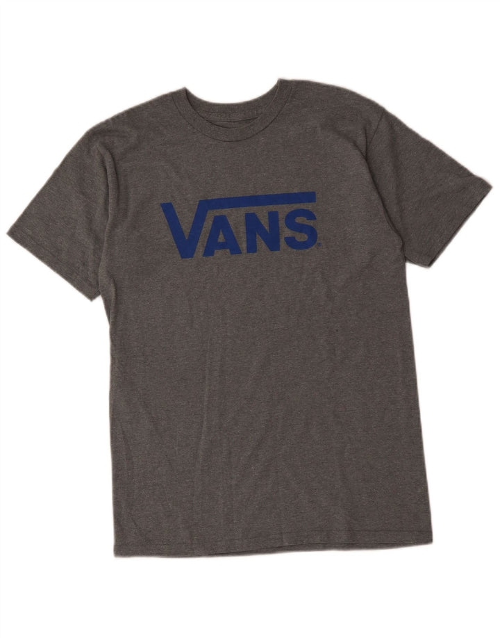 Мужская футболка с рисунком Vans, маленький серый хлопок