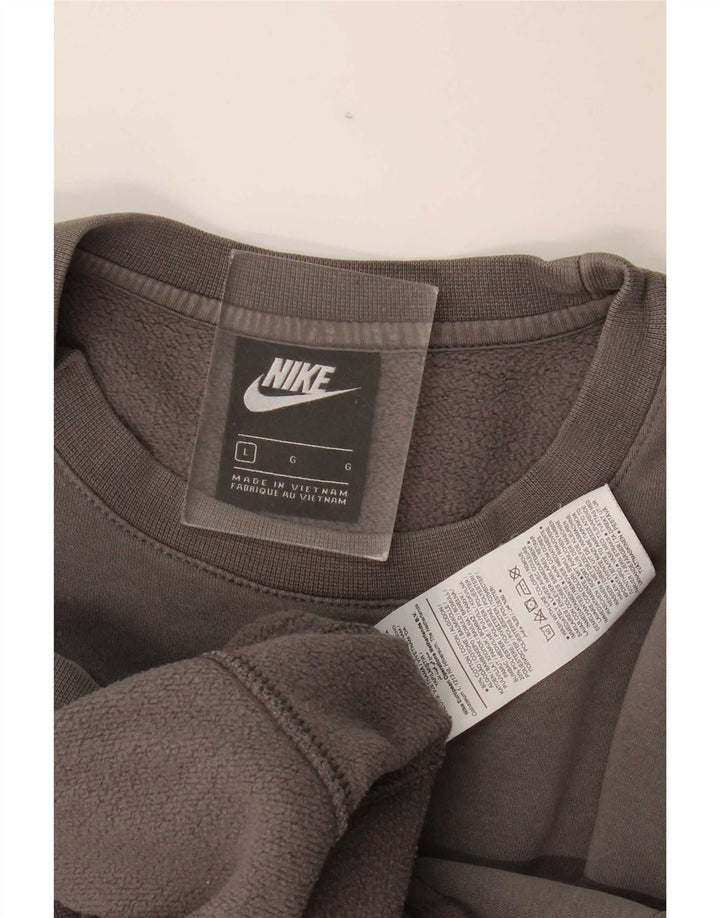 Мужской свитшот Nike, большой серый хлопковый джемпер