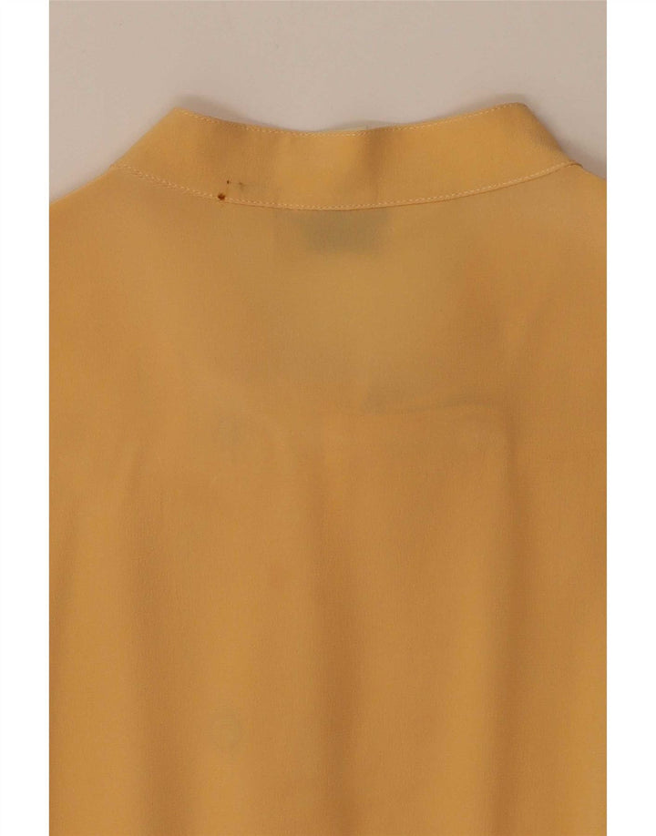 Женская блузка-рубашка Max Mara UK 14, средний желтый шелк