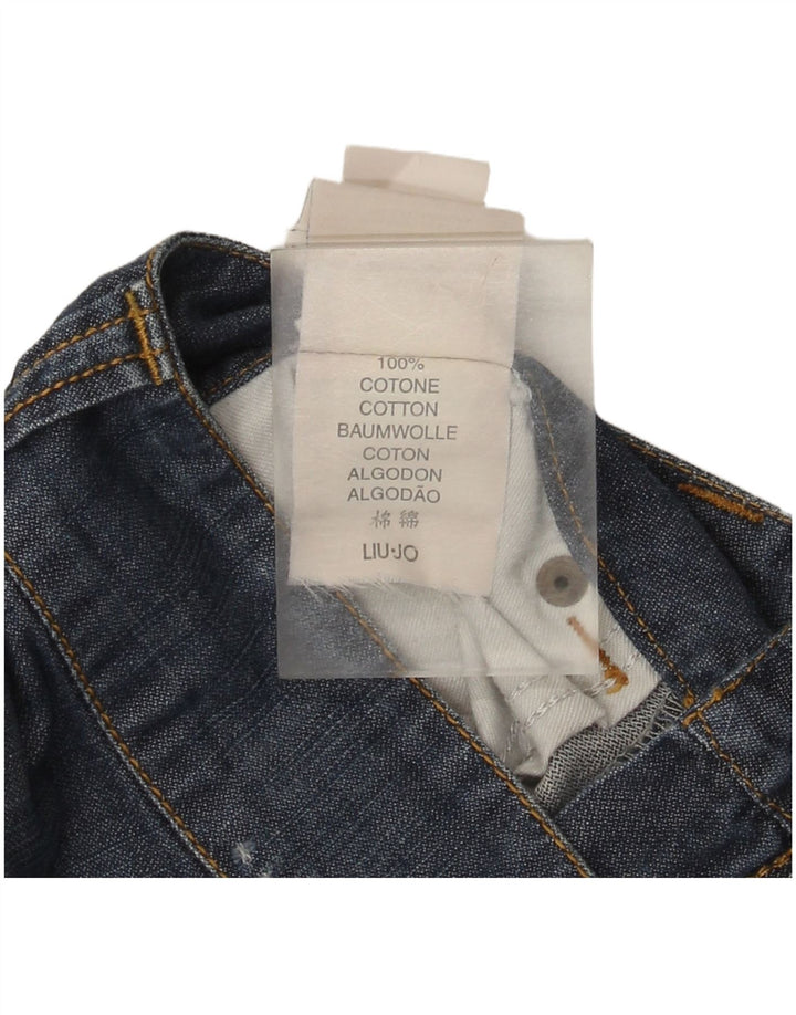 Женские джинсовые шорты Liu Jo W28, хлопковые, среднего синего цвета