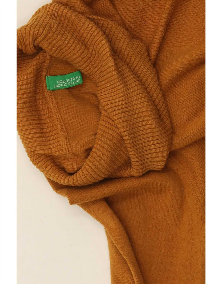 Женский джемпер с высоким воротником Benetton UK 8, маленький желтый