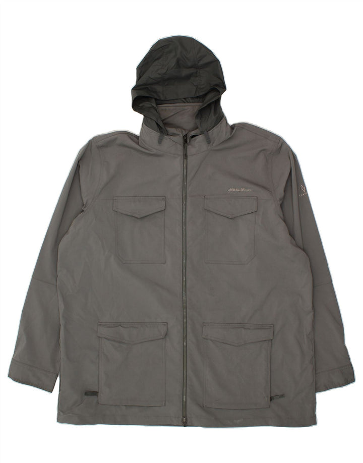 EDDIE BAUER Womens Hooded Utility Jacket UK 22 3XL Grey Polyester Vintage Eddie Bauer and Second-Hand Eddie Bauer from Messina Hembry 