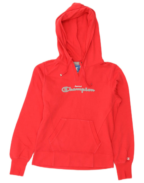 Champion Womens Heritage Classics Graphic Hoodie Jumper UK 10 Small Red