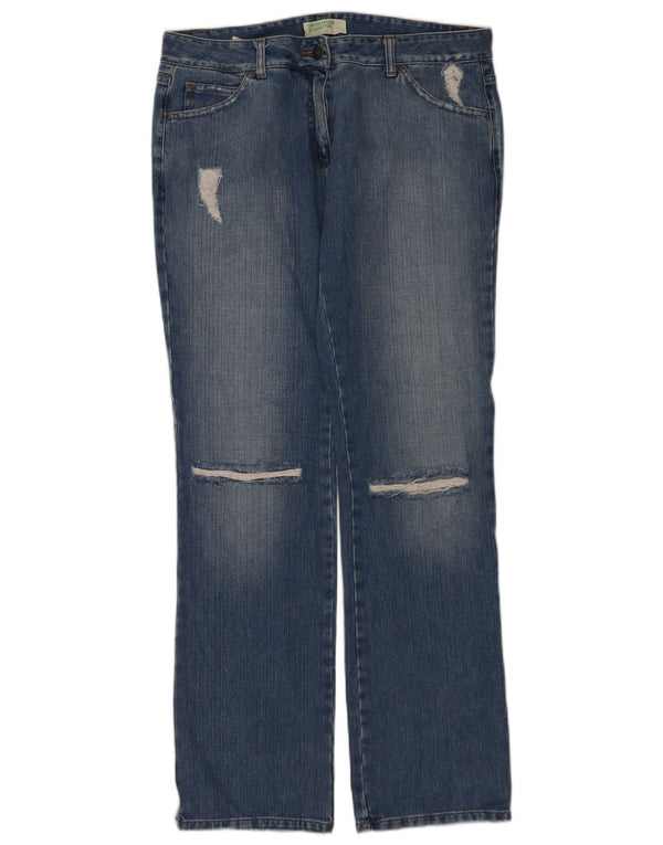 Женские прямые джинсы Benetton IT 48 XL W32 L34 Синие, хлопок
