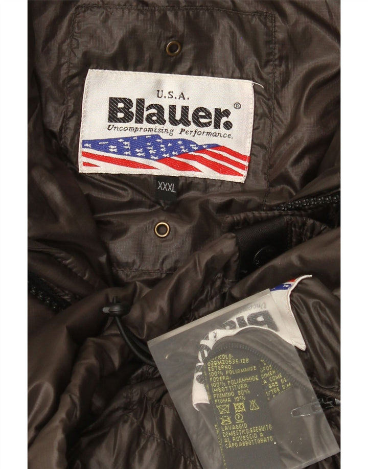 Мужская стеганая куртка с капюшоном Blauer UK 46 3XL Коричневый полиамид