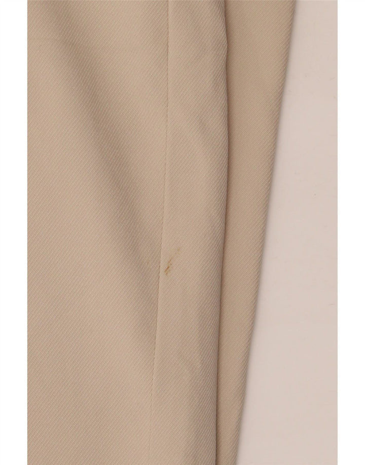 Zara Женские широкие укороченные брюки среднего размера W28 L26 Бежевый полиэстер