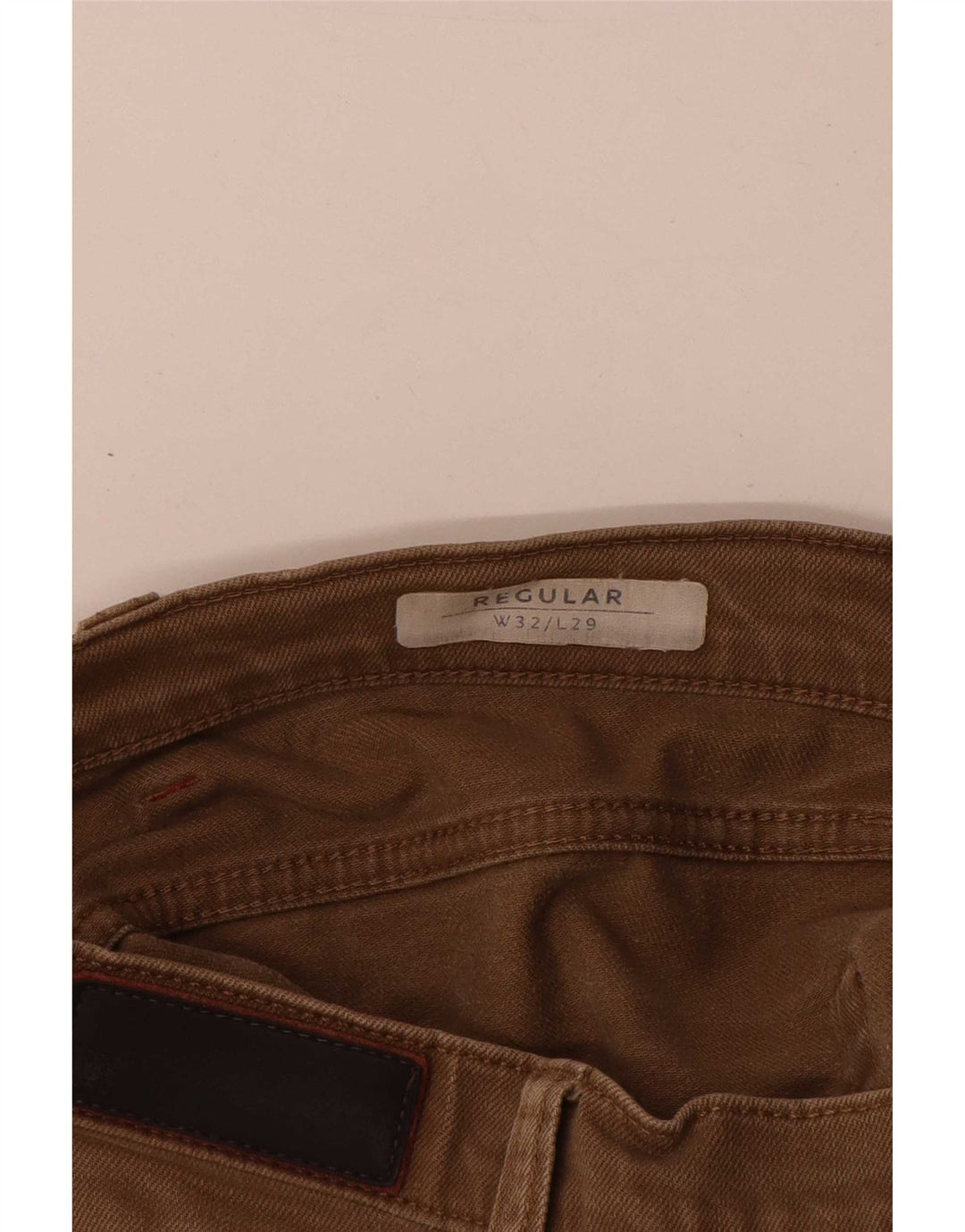 Мужские прямые джинсы Marks & Spencer W32 L29 бежевого цвета, хлопок