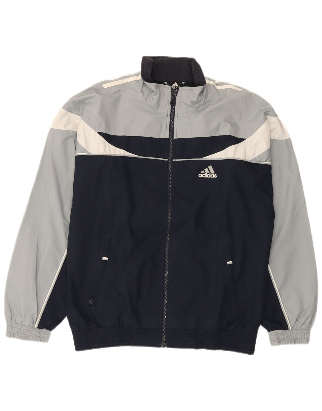 Мужская спортивная куртка Adidas UK 36/38, маленький черный полиэстер с цветными блоками