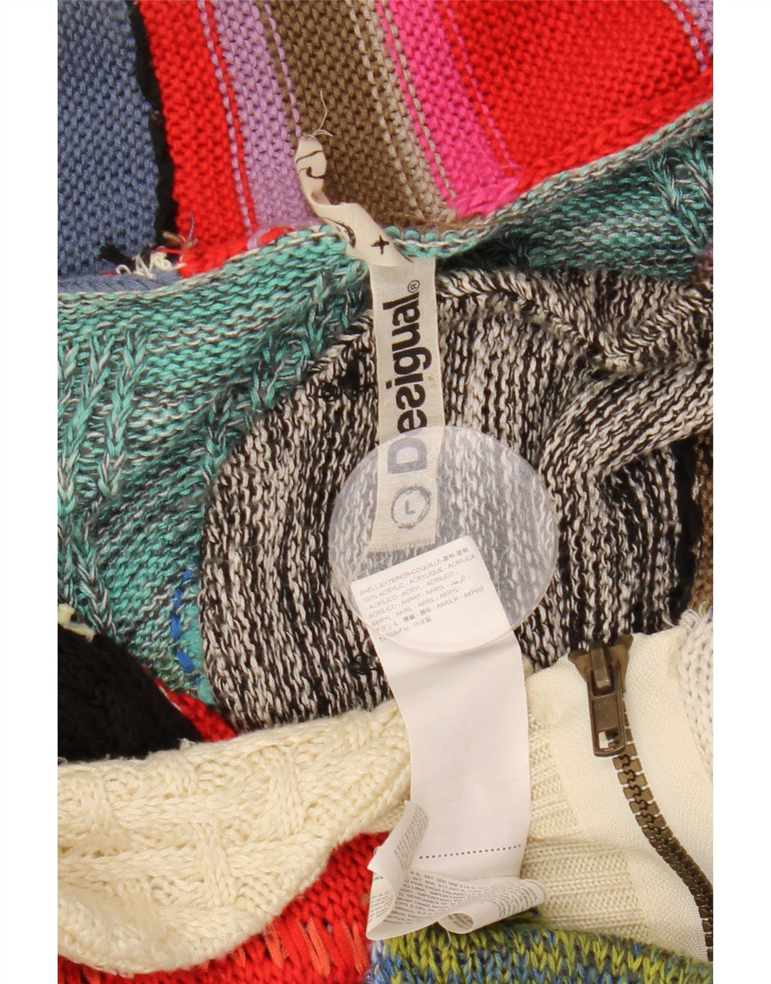 Женский кардиган DESIGUAL UK 16, большой разноцветный пэчворк