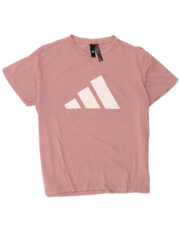 Adidas Женская футболка с рисунком Top UK 12/14 Средний розовый хлопок
