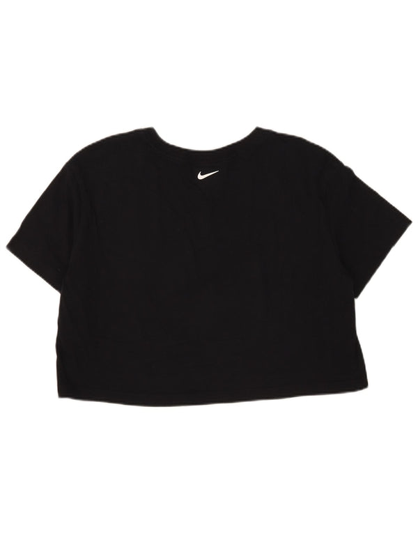 Женская укороченная футболка Nike UK 14, средний черный хлопок, черный