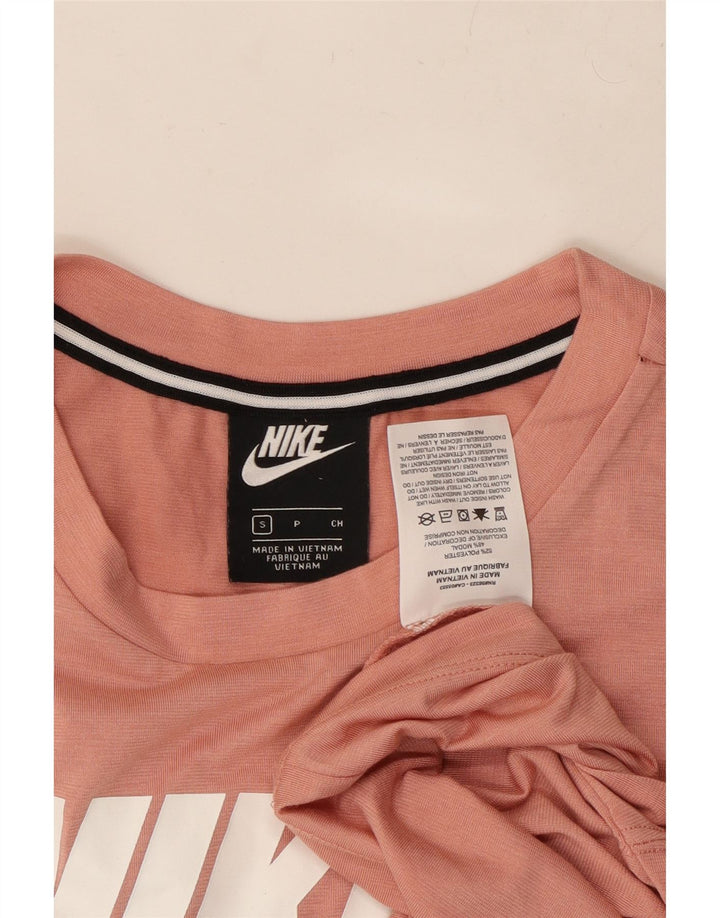 Женская укороченная футболка с графическим рисунком NIKE UK 10, маленький розовый полиэстер