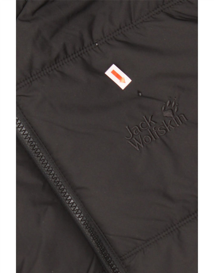 Мужская стеганая куртка с капюшоном JACK WOLFSKIN UK 40, средний черный полиэстер