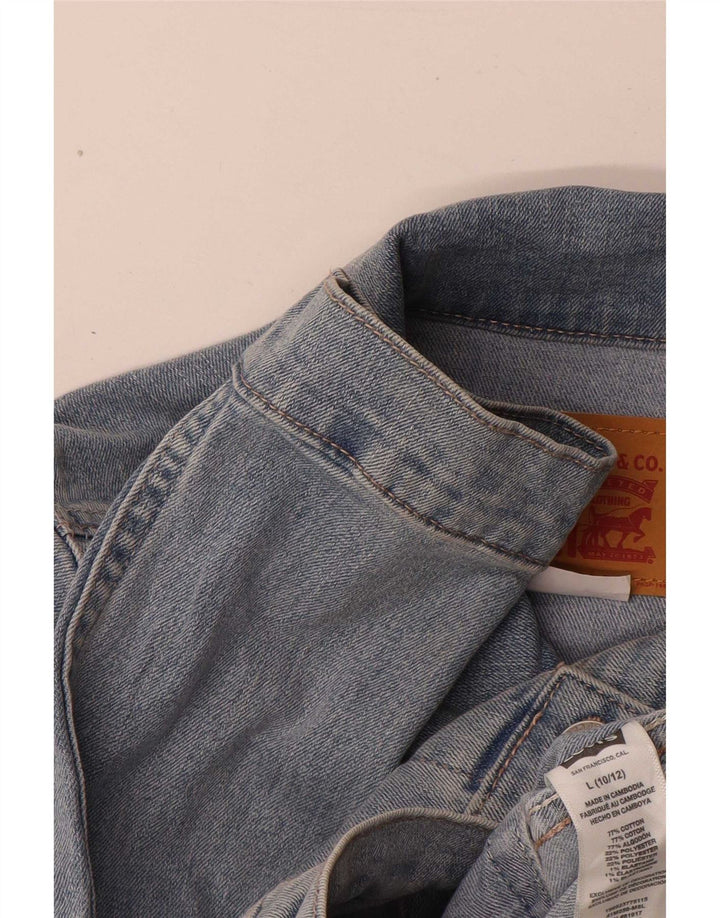 Джинсовая куртка Levi's для девочек 10-11 лет, большая синяя, хлопок
