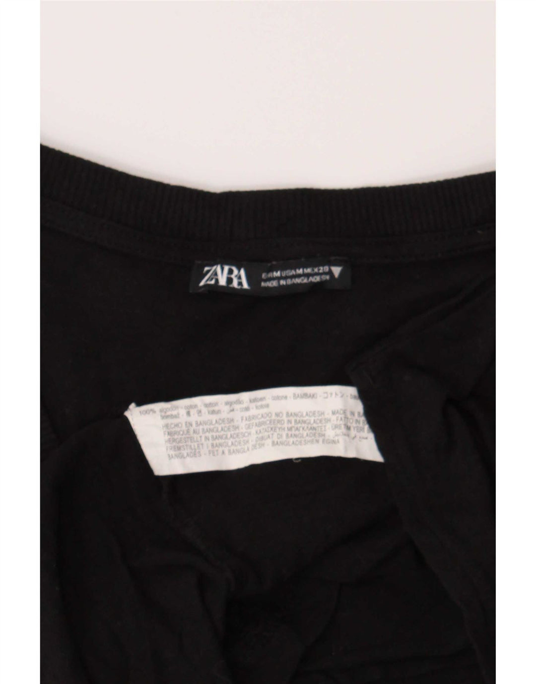 Женская футболка Zara Top UK 14, средний черный хлопок