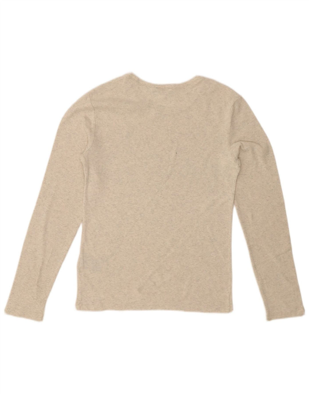 Женский топ POLO RALPH LAUREN с длинным рукавом, Великобритания 14, большой серый хлопок в крапинку