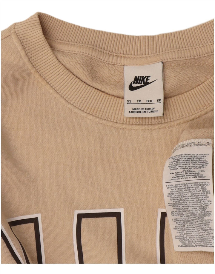 Мужской свитшот с рисунком Nike XS, бежевый, хлопок