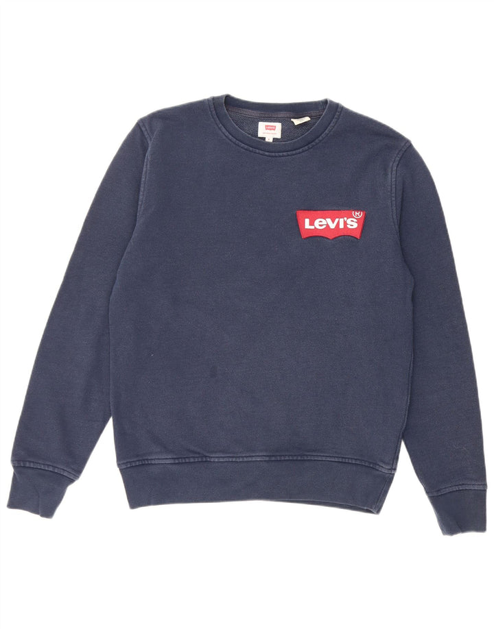 Мужской свитшот Levi's, маленький темно-синий хлопковый джемпер